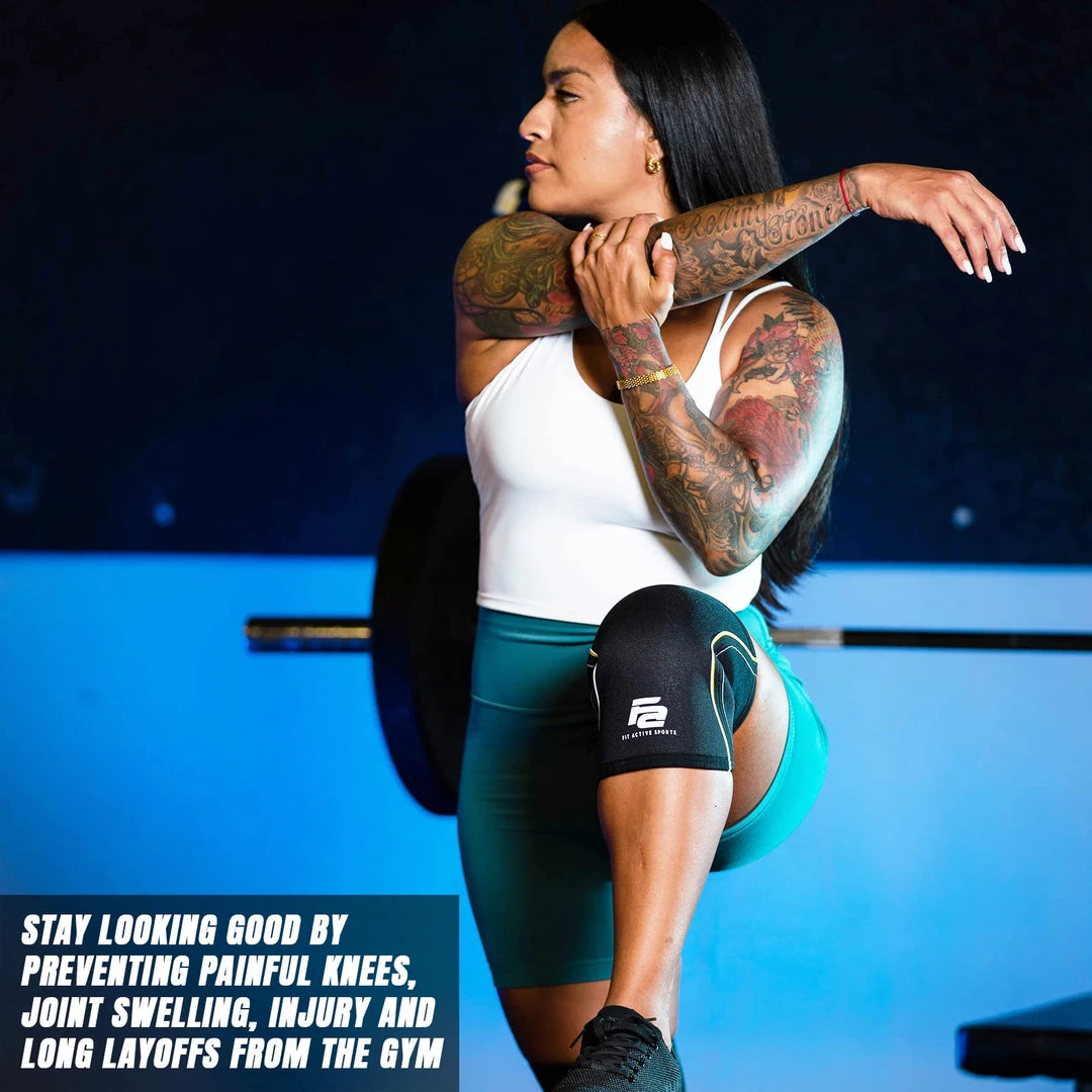 Wrist wraps, self locking belt, Knee Sleeves (Neoprene)