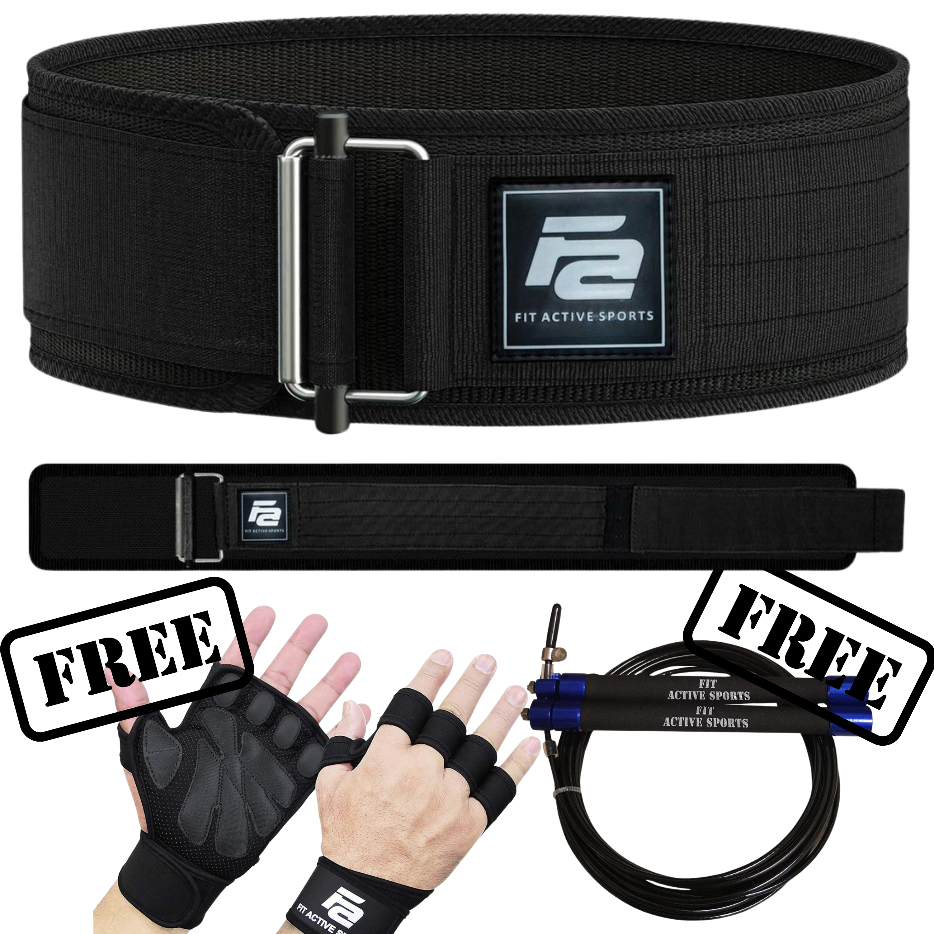 BP - Buy 2 Self Locking Belts Get Free Pair of New Vents Gloves and Cross Training Jump Rope