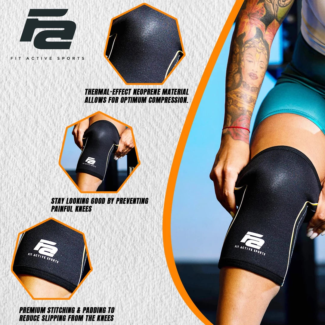 Wrist wraps, self locking belt, Knee Sleeves (Neoprene)