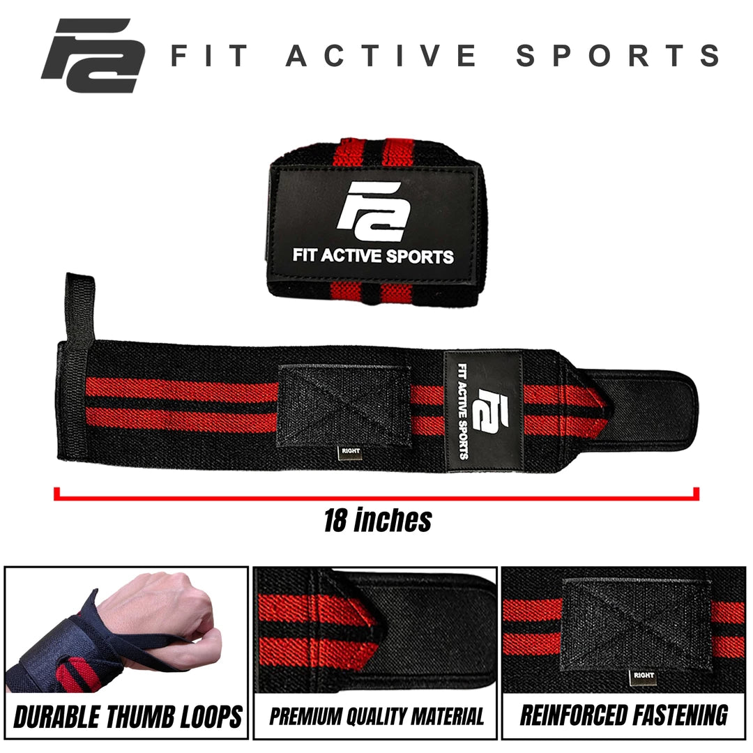 Wrist wraps, self locking belt, Knee Sleeves (Neoprene)