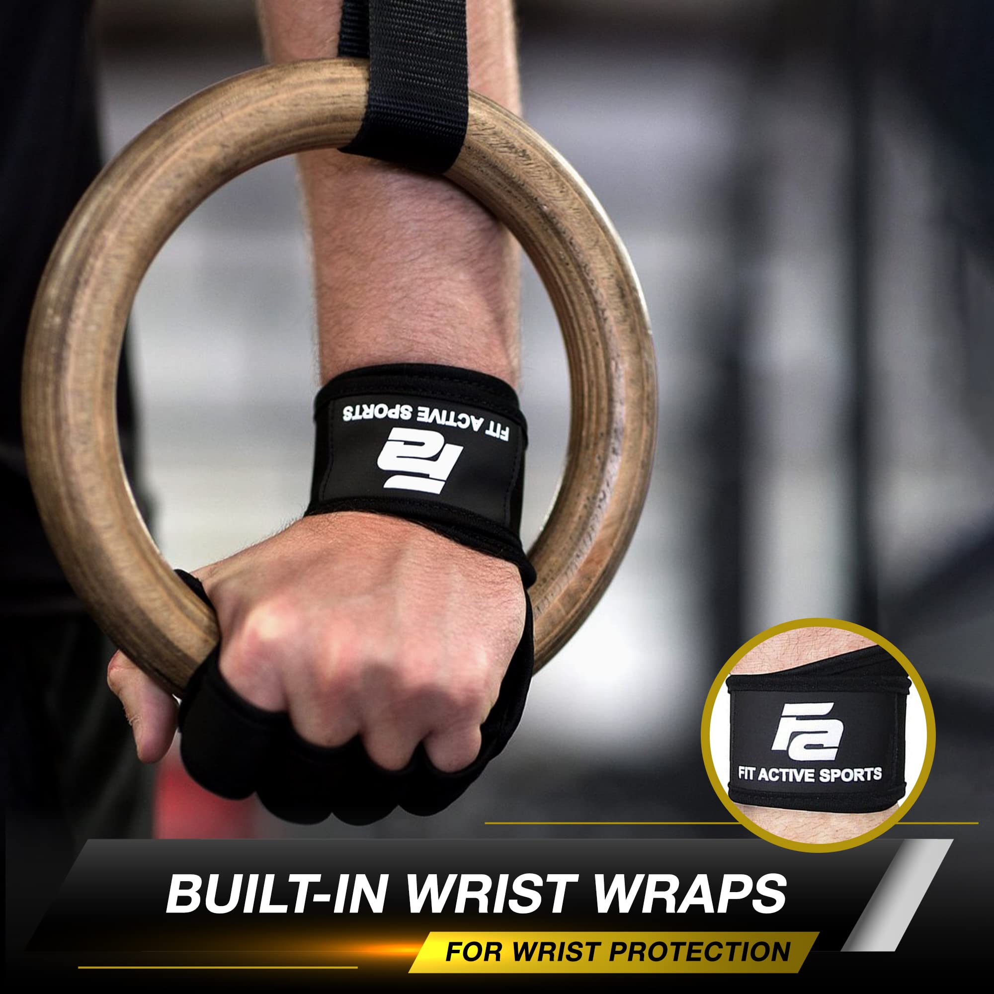 Fit Active Sports 2.0 Ventilated Weight Lifting Gloves with Wrist Wraps