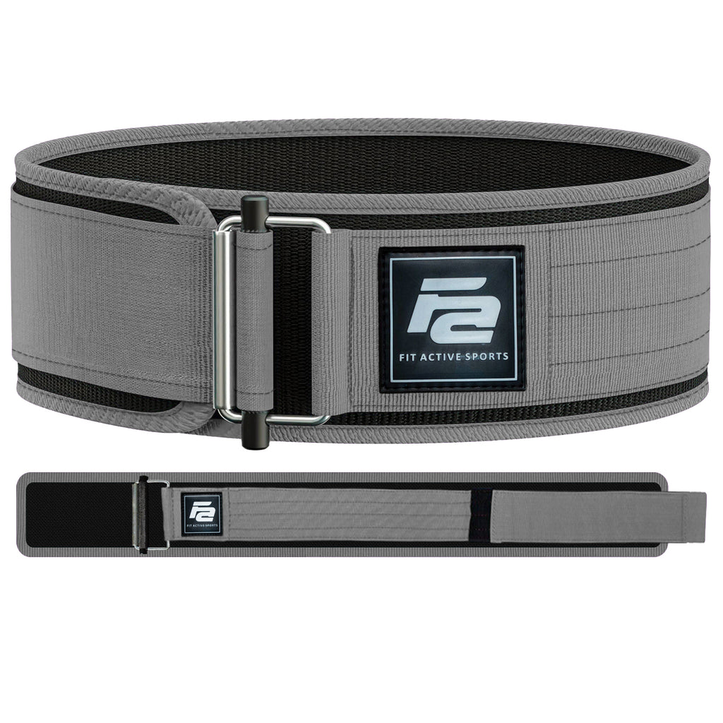 Quick Locking Easy Release Weight Lifting Belt - Grey