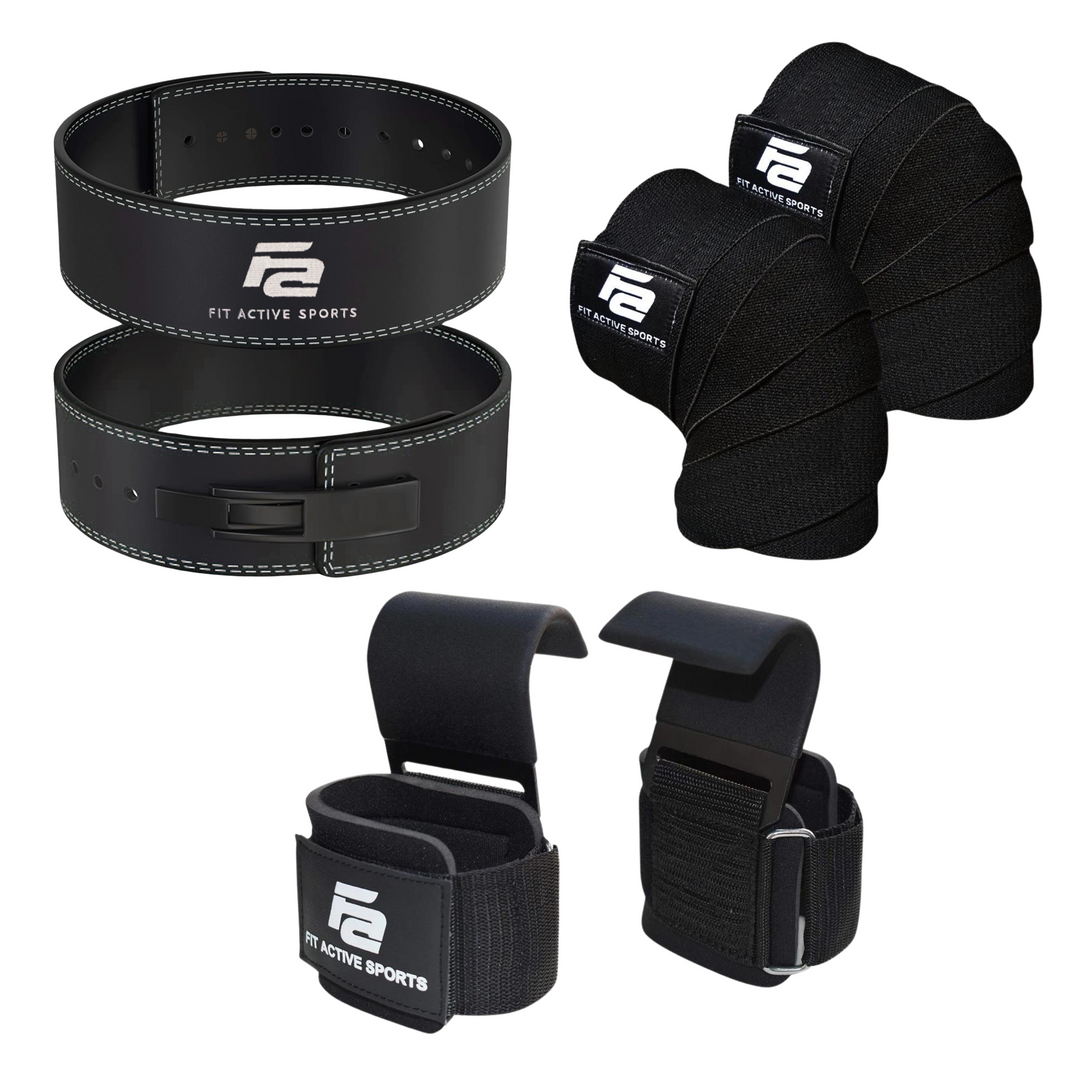 Lever Belt, Weight Lifting Hooks, Knee Wraps