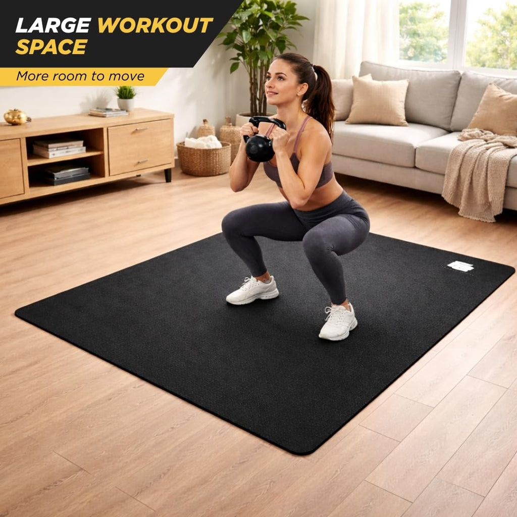 Fit Active Sports Large Exercise Mat 6' x 4' x 8mm | Thick Non-Slip Extra Wide