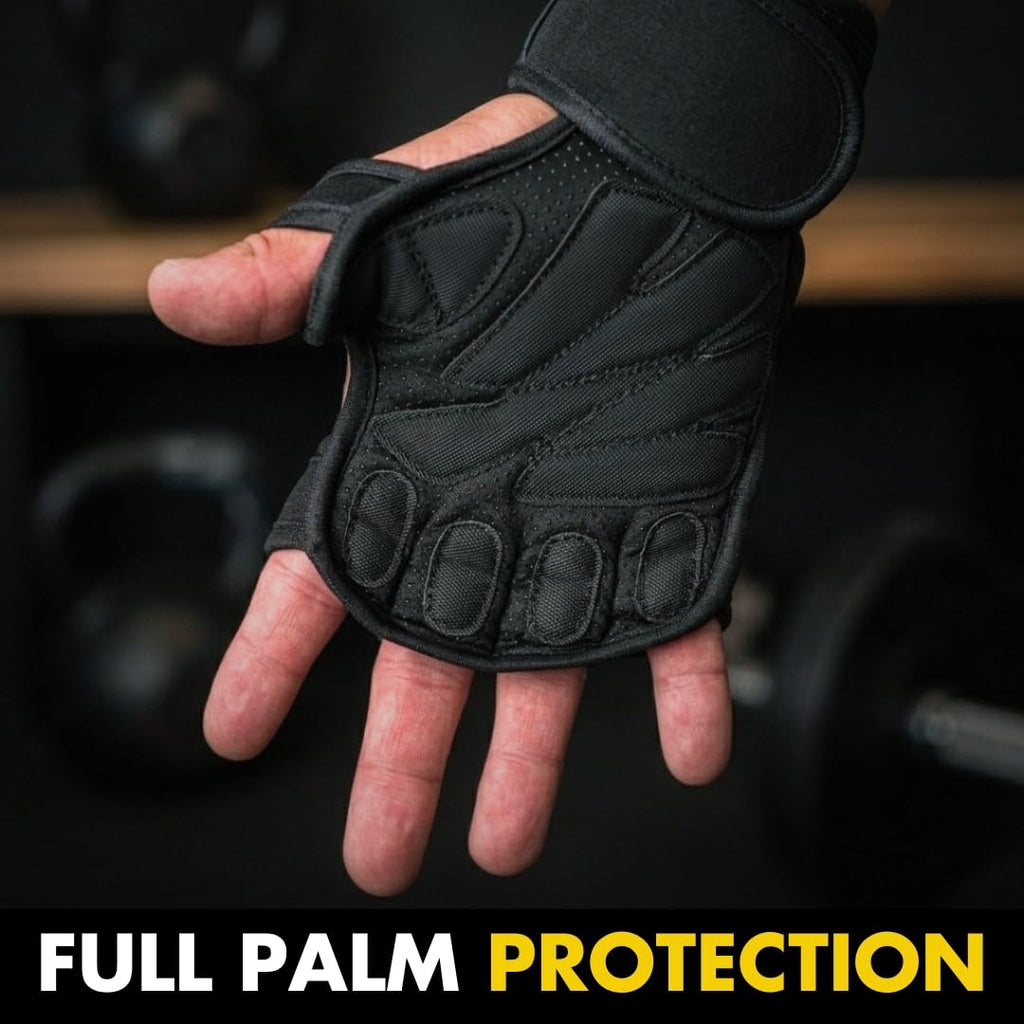 Ventilated Weight Lifting Workout Gloves With Wrist Wraps