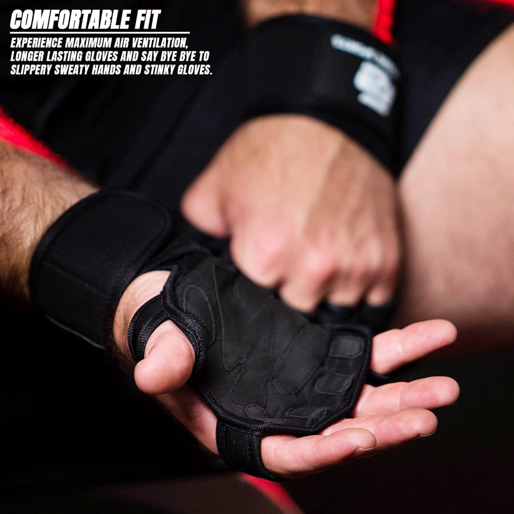 Fit Active Sports 2.0 Ventilated Weight Lifting Gloves with Wrist Wraps