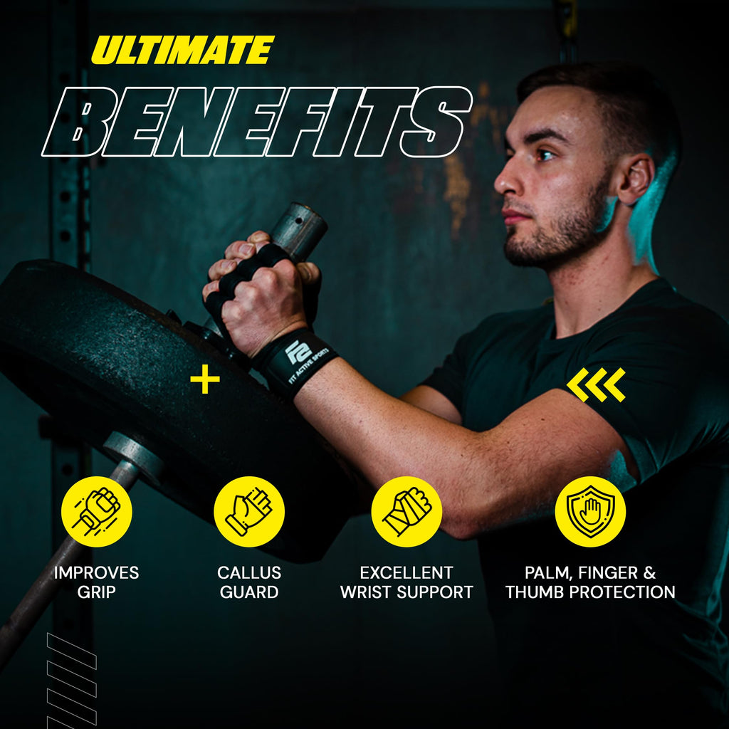Ventilated Weight Lifting Workout Gloves With Wrist Wraps