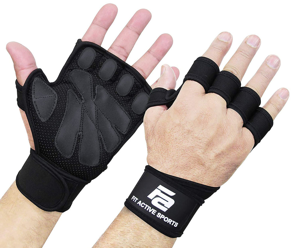 Fit Active Sports New Ventilated Weight Lifting Gloves with Built-In Wrist Wraps