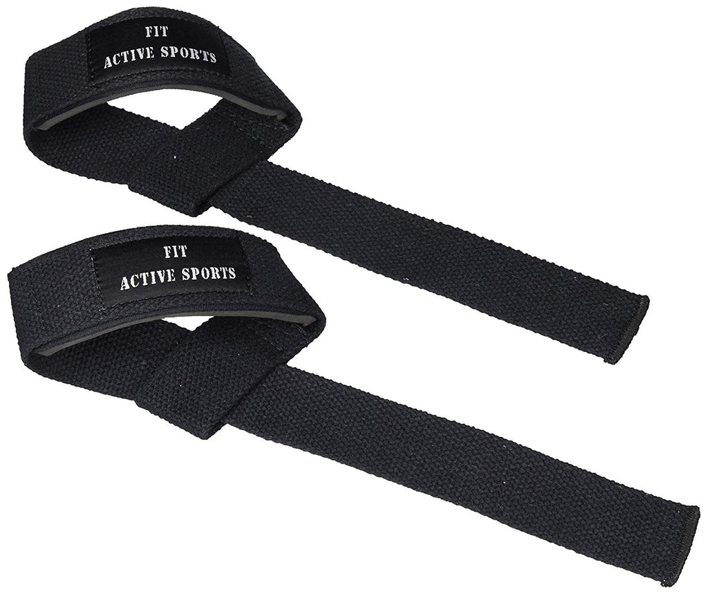 Fit Active Sports Padded Weightlifting Wrist Straps (Pair)