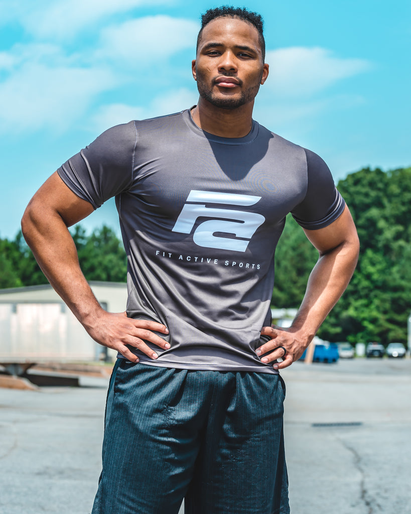 Fit Active Sports Dry-Fit Moisture Wicking Athletic Performance Crew T-Shirt