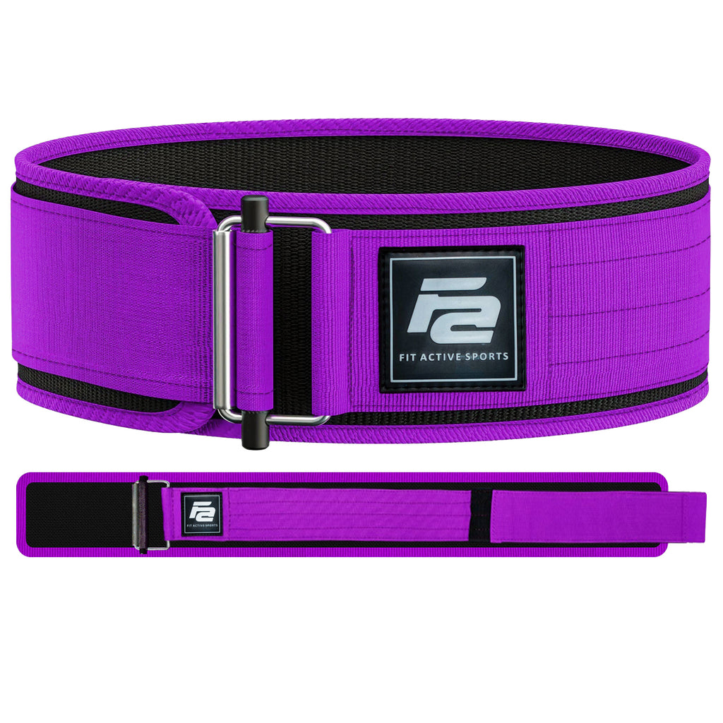 Quick Locking Easy Release Weight Lifting Belt - Purple