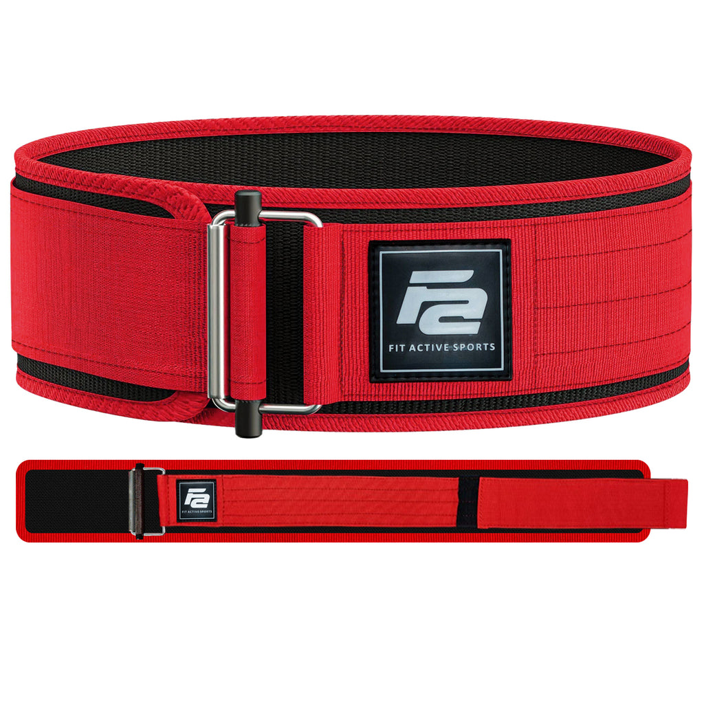 Quick Locking Easy Release Weight Lifting Belt - Red