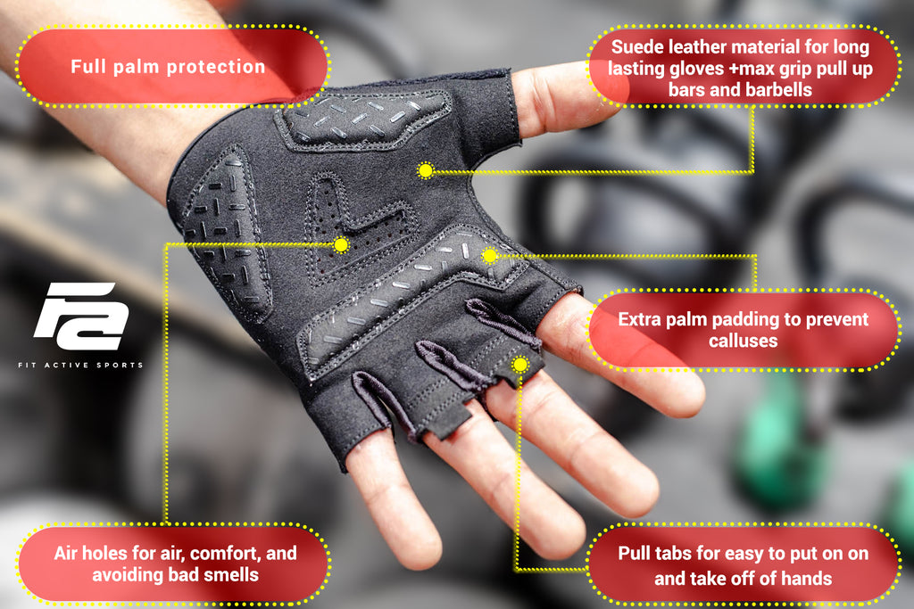 Fit Active Max Grip Weightlifting Workout Gloves
